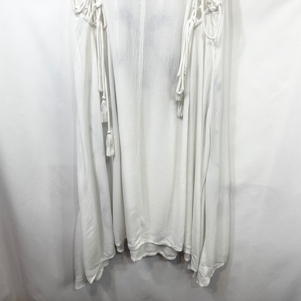 Free People Medium Slip Dress Adelaide Festival White Blue Floral Boho Mini 195 - Picture 12 of 16